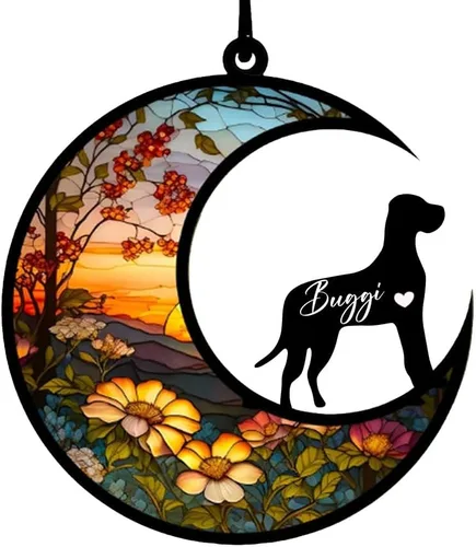 Vista 32 de Atrapasoles conmemorativos personalizados para perros Akita, nombre de perro personalizado, adorno de pérdida de perro, regalo para amantes