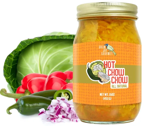 Vista 4 de Green Jay Gourmet Relish - Cajun Candy Relish - Dulce y picante condimento de jalapeño confitado y para untar - Hecho en Estados Unidos - Para