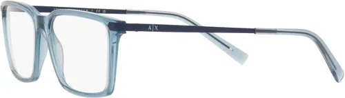 Vista 3 de AX ARMANI EXCHANGE AX3077 - Marcos rectangulares para anteojos con receta para hombre, lente transparente brillanteazul demostración, 2.126in, Azul