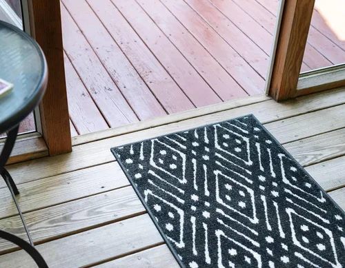 Vista 6 de Unique Loom Sabrina Soto Outdoor Collection - Alfombra geométrica, moderna, vibrante y enrejada contemporánea, 2 pies 0 pulgadas x 6 pies
