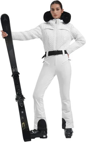Vista 127 de GSOU SNOW Traje de esquí para mujer, traje de nieve delgado de una pieza, chaqueta de nieve, impermeable, resistente al viento, deportes al aire