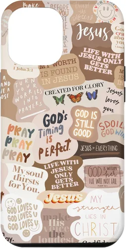 Vista 26 de Funda estética para iPhone 17 con frases positivas con versículos bíblicos cristianos