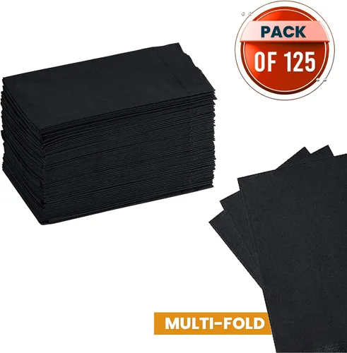 Vista 3 de Perfectware - Servilletas de cena de 2 capas, color negro, paquete de 125