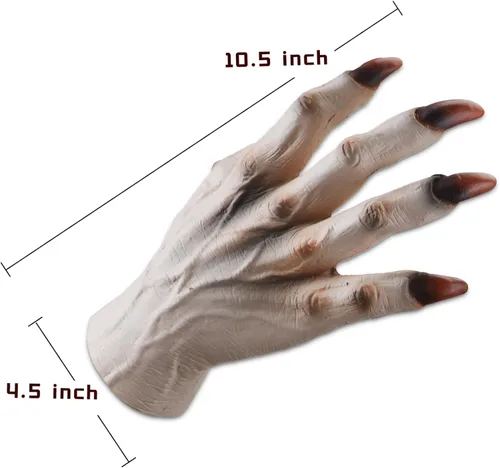 Vista 3 de Halloween Party Scary Moster Skeleton Bone Claw Hand Reaper Gloves Costume Adult