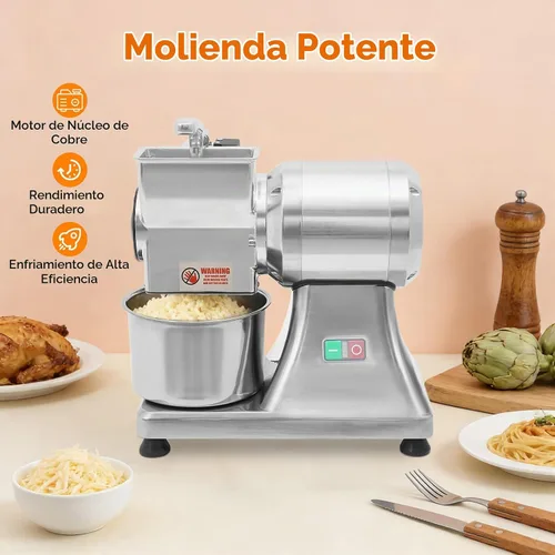 Vista 3 de Bepritm - Molinillo eléctrico de queso, molinillo de queso comercial de 550 W con cubo, molinillo de alimentos de acero inoxidable resistente