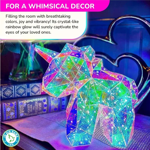 Vista 8 de In His Name Luz nocturna LED de unicornio para niñas y niños, lámpara mágica colorida para habitación de niñas, lámpara de noche de primera calidad