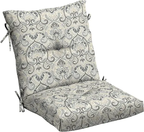 Vista 23 de Arden Selections Cojín de Silla de Comedor Exterior de Felpa Moderna con Mechones y Relleno Blowfill, 21 x 40 pulgadas, Repelente al Agua