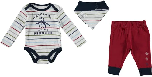 Vista 6 de Original Penguin Baby Boys Creeper Bodysuit and Jogger Pants 3 Pack Gift Set