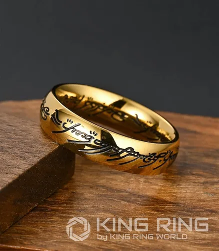 Vista 3 de King Ring 6mm Super Lord of The Rings Engraved Ring - Ultimate Edition of LOTR Bands for Men & Women, Perfect Wedding Band Designed in USA
