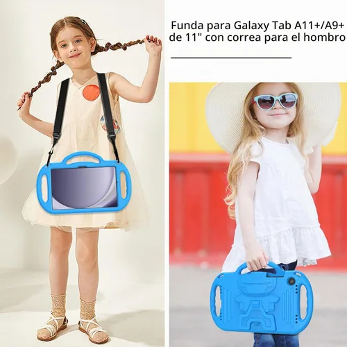 Vista 3 de LTROP Funda para Samsung Galaxy Tab A11 Plus 2025 / A9 Plus 2023 de 11 pulgadas con asa de correa para el hombro y soporte, funda a prueba de golpes