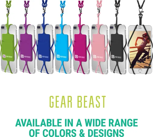 Vista 7 de Gear Beast - Correa universal para teléfono celular compatible con iPhone, Galaxy y la mayoría de teléfonos inteligentes, incluye soporte para Negro