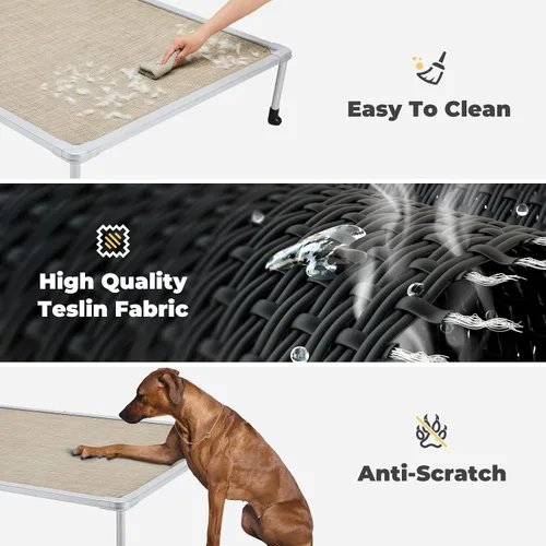 Vista 3 de Veehoo Cama elevada para perros a prueba de masticaciones, cuna elevada para mascotas, malla transpirable, lavable y antideslizante para perros