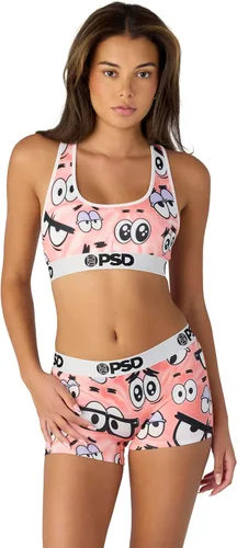 Vista 2 de PSD Sujetador deportivo de Bob Esponja para mujer, con espalda cruzada, con tela de microfibra transpirable