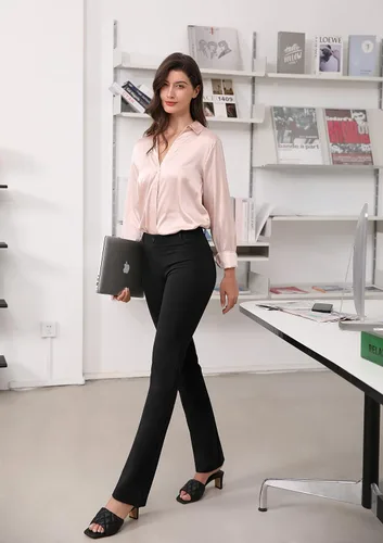 Vista 5 de ODODOS Straight Leg I Classic Yoga Dress Pants for Women Faux Pockets Ponte Casual Work Pants 293133 Inseam