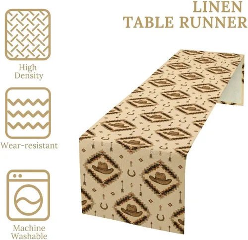 Vista 50 de Camino de mesa étnico del suroeste, navajo tribal nativo americano, bohemio, patrón geométrico azteca, camino de mesa para cocina, mesa de comedor