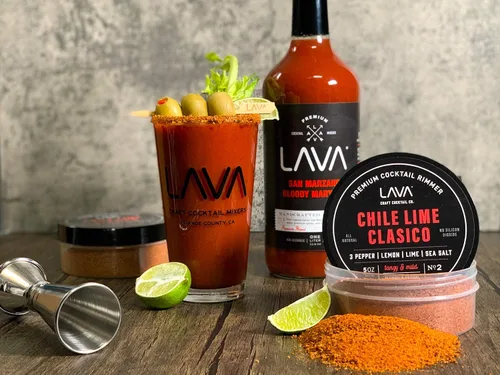 Vista 3 de LAVA Premium Chile Lime Clásico - Rimmer de cóctel de 5 onzas, Rimmer Bloody Mary totalmente natural, rimmer Michelada, sal de rimmer de Margarita
