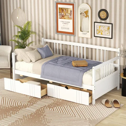 Vista 18 de Merax Sofá Cama Individual con Listones de Madera Soporte Sofá Cama Moderno para Sala de Estar con Rieles, Tamaño Individual, Espresso Oscuro