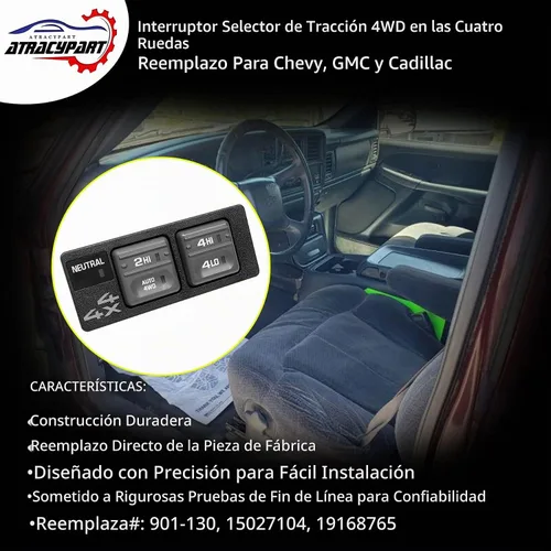 Vista 2 de Interruptor 4x4, apto para Chevy Tahoe K1500 Suburban GMC Yukon Cadillac 98