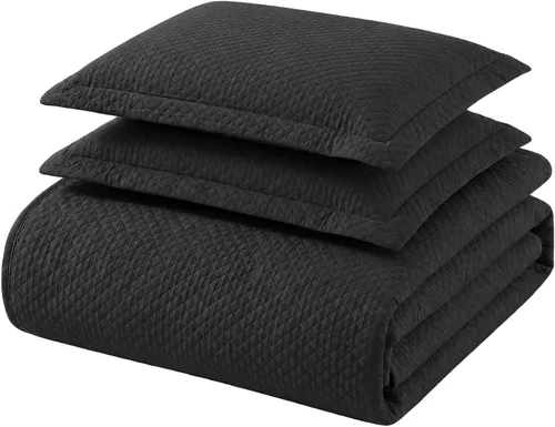 Vista 13 de Cubrecama doble Superior Diamond Solitaire de algodón de primera calidad Jacquard Matelassé con fundas de almohada a tono, color aguamarina, Agua