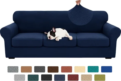 Vista 23 de XINEAGE Funda de diván para sofá en forma de L, fundas de sofá modular para mascotas, funda de asiento de sofá antideslizante lavable, fundas