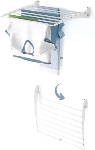 Vista 37 de foxydry Rejilla de secado plegable para montar en la pared, plegable que ahorra espacio, 24 pulgadas Negro - Cerrando