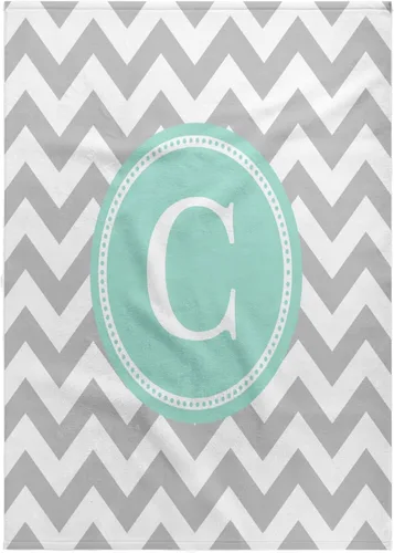 Vista 13 de 3dRose Toalla, Letra C Gris y Blanco Chevron con Monograma Menta Personal Inicial C
