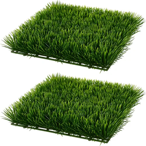 Vista 3 de Vickerman Hierba artificial verde mate con revestimiento UV de 11 pulgadas, paquete de 2, resistente a los rayos UV para interiores y exteriores