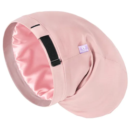 Vista 11 de OLESILK Gorro de seda para cabello rizado, gorro de seda para dormir, unisex, mediano, negro