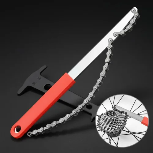 Vista 4 de Juego de herramientas de extracción de casete de bicicleta - Látigo de cadena, llave de cadena y herramienta de bloqueo para casetes de 7 a 12