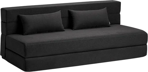 Vista 22 de SUYOLS Sofá Cama Plegable con Almohadas - Silla Convertible Sofá de Piso y Colchón para Dormir, Sleeper de Espuma Viscoelástica Plegable para Sala