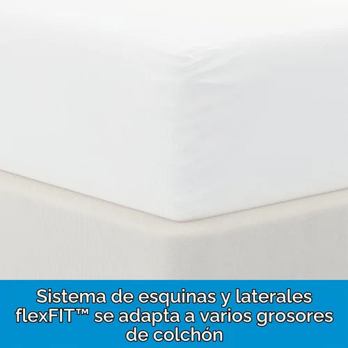 Vista 7 de AllerEase Protector de colchón con cierre. Protección contra las alergias a prueba de agua, Poliéster, Blanco, gemelo