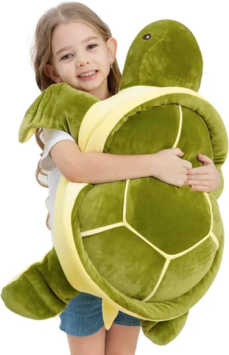 Vista 10 de Dalmao - Animales de peluche de tortuga marina de 28'' gigantes y suaves, gran almohada de tortuga azul oceánica de peluche, peluches de regalo