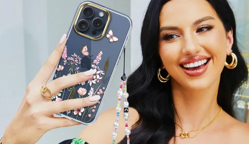 Vista 3 de luolnh Funda compatible con iPhone 15 Pro, para mujeres y niñas, a prueba de golpes, transparente, patrón floral, carcasa trasera dura para iPhone