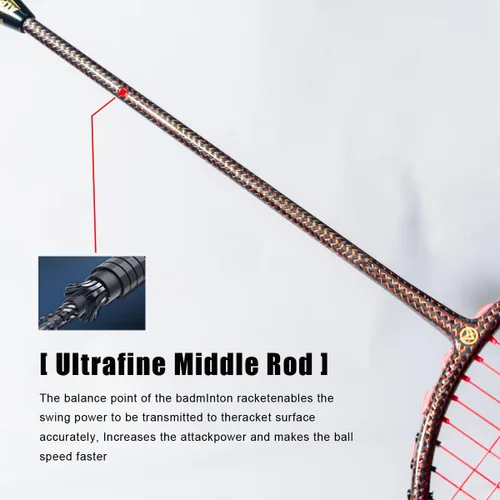Vista 7 de K1 Professional 3U G5 1K - Raqueta de bádminton de textura tejida roja con caja de regalo, raqueta de bádminton para deportes al aire libre, incluye