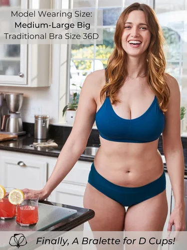 Vista 5 de Kalon - Sostenes cómodos sin aro y con medio relleno para mujer, paquete de 4