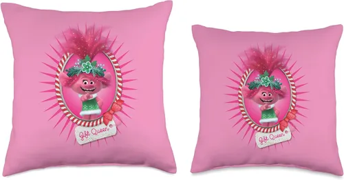 Vista 3 de DreamWorks Trolls Trolls-Holiday in Harmony: Gift Queen - Almohada de retrato, 16.0 x 16.0 in, multicolor