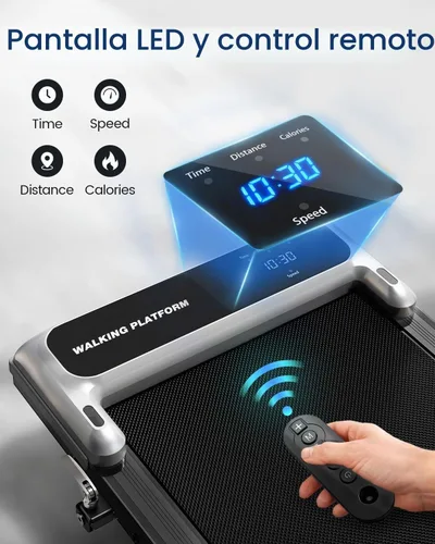 Vista 7 de Caminadora con barra de mango e inclinación ajustable, cintas de correr portátiles compactas para oficina en casa, 2.5 HP silenciosas
