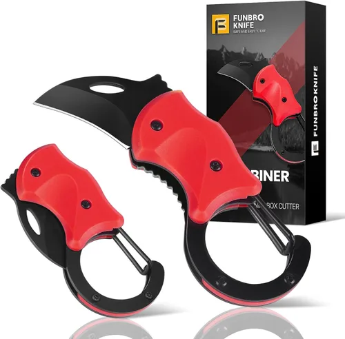 Vista 16 de FUNBRO Cuchillo de bolsillo pequeño, cortador de caja fría con hoja afilada de 1.34 pulgadas 1 paquete ámbar