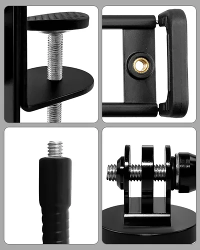 Vista 5 de Juego de soporte para tableta de cuello de cisne, soporte ajustable y flexible para teléfono para cama y escritorio, compatible con iPad Switch