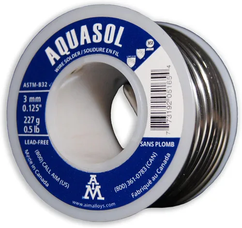 Vista 4 de AIM Soldadura de fontanería sin plomo, con plata, 0.125 pulgadas de diámetro, carrete de 1/4 libra