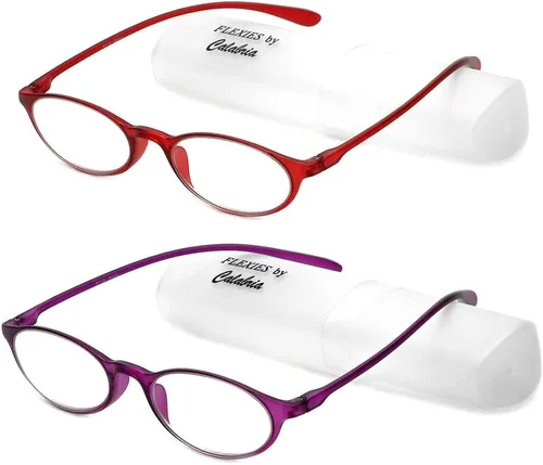 Vista 9 de Calabria 719 Flexie Gafas de Lectura Flexibles Ovaladas para Hombres y Mujeres Elegantes Plegables Lectores Ligeros Montura TR 90 Gafas Duraderas