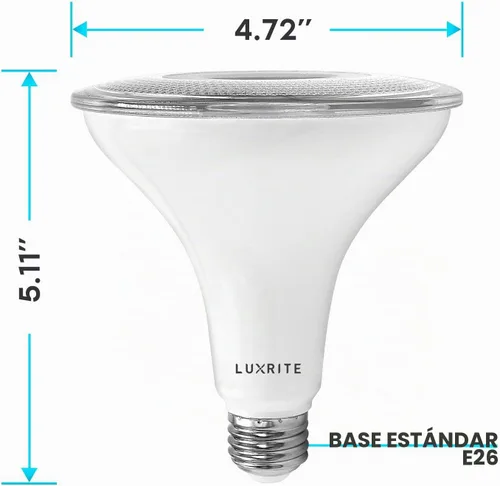 Vista 4 de LUXRITE Bombilla LED PAR38 del atardecer al amanecer, equivalente a 90 W, sensor de encendido y apagado automático, blanco suave de 3000 K, 1250