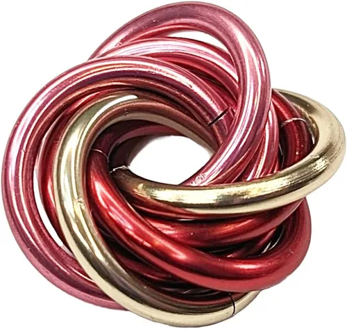 Vista 27 de Bola Fidget Möbii (MultiColor): Herramienta de juguete silenciosa para aliviar el estrés, ansiedad y estimular el ADHD para el hogar, viajes Cromo