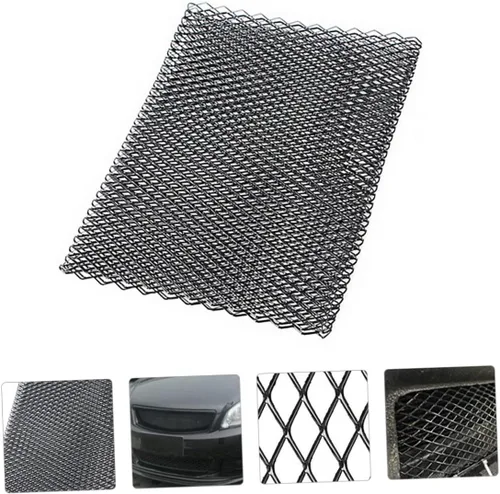 Vista 5 de Parrilla de coche de malla de aleación de aluminio negro Parachoques automotriz inserto con patrón ligero protector de malla frontal