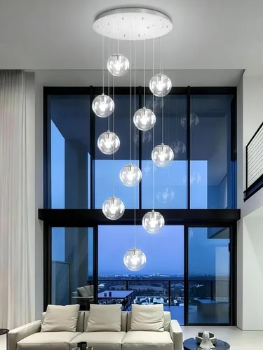 Vista 28 de ykolupty Lámpara colgante negra de 1 luz moderna de globo de vidrio gris ahumado, luces colgantes para isla de cocina, luces colgantes ajustables