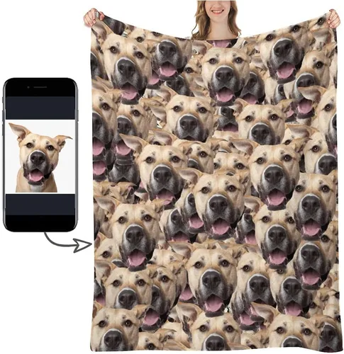 Vista 16 de Manta de Fotos Personalizada, Tema de Vacaciones con Rostro Personalizado, Diseño Divertido Ultra Suave y Acogedora, Manta Decorativa Personalizada
