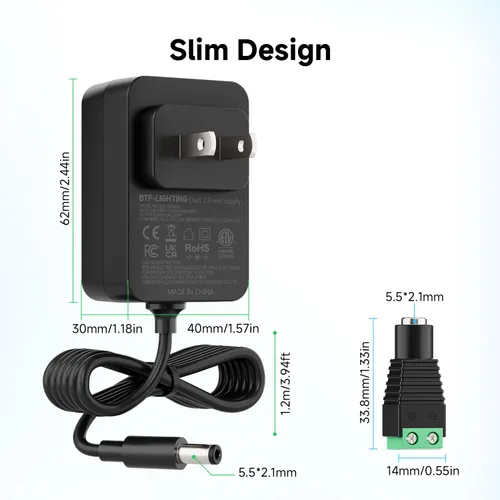 Vista 2 de BTF-LIGHTING Adaptador de fuente de alimentación de 5V 3A 15W