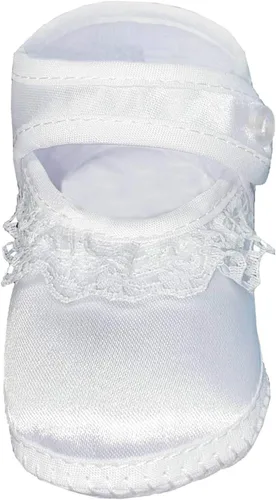 Vista 3 de Pink Princess Zapatos de bautismo para bebé niñas - Blanco Bebé Bautizo Zapatos Bebé Botines Recién Nacido - Zapatos de Bautizo para Nina