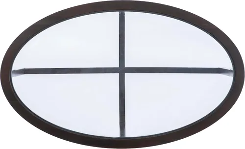 Vista 12 de Powell Marta Umber - Juego de mesa auxiliar y mesa auxiliar de madera marrón con tapa de cristal templado