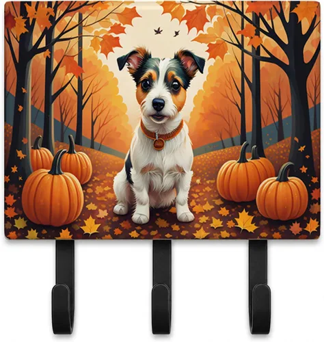 Vista 53 de Affenpinscher - Correa de otoño o llavero Affenpinscher Fall artwork on ceramic tile with three steel hooks for keys, leashes, towels